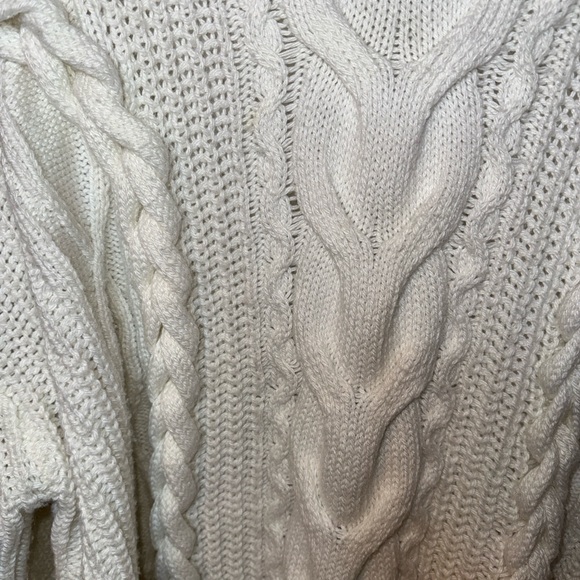 H&M Cream Cable Knit Oversized Sweater Chunky Braided Fisherman Pullover XXL - Picture 5 of 8